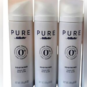PURE by Gillette Soothing Shave Gel 6 oz can 3 pack